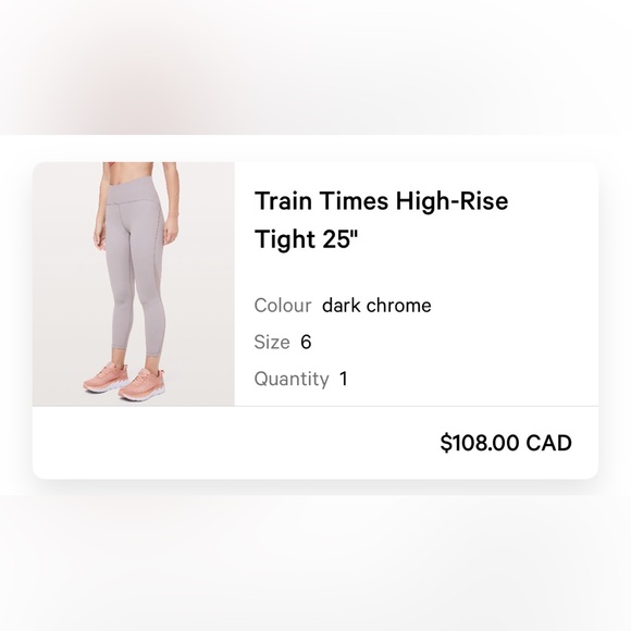 Lululemon chrome 25” leggings size 6, mesh detailing to calves - Picture 3 of 3